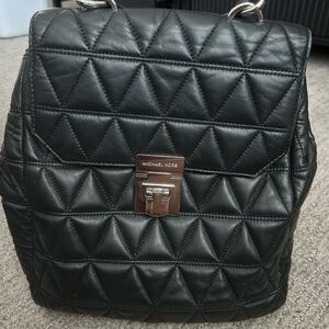 Michael Kors Black Quilted Backpack